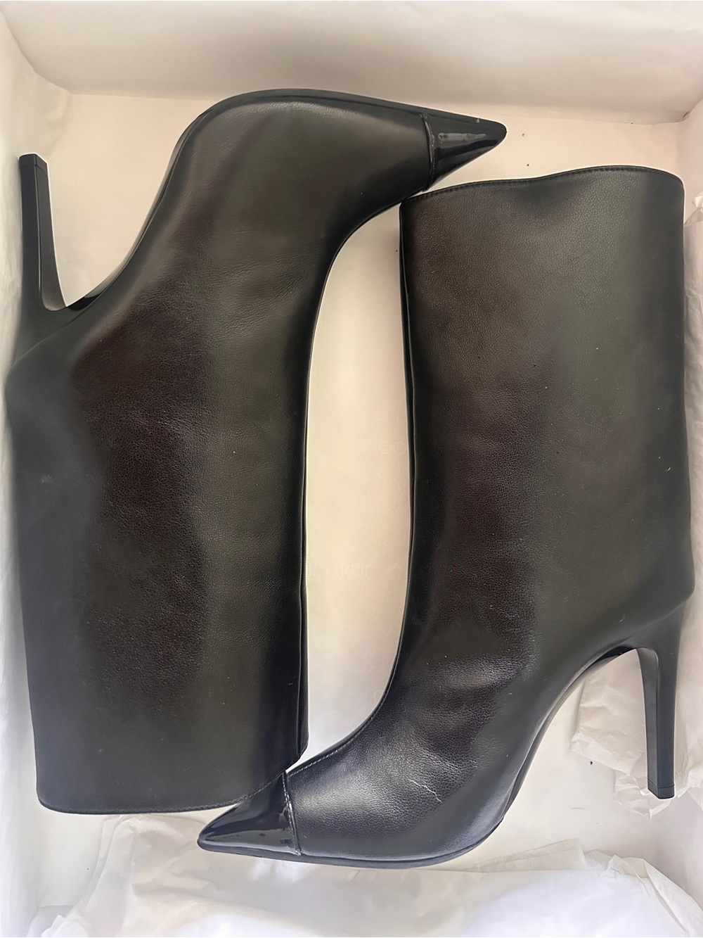 Classic JIMMY CHOO Black leather Pointed-Toe Stiletto Booties - Women